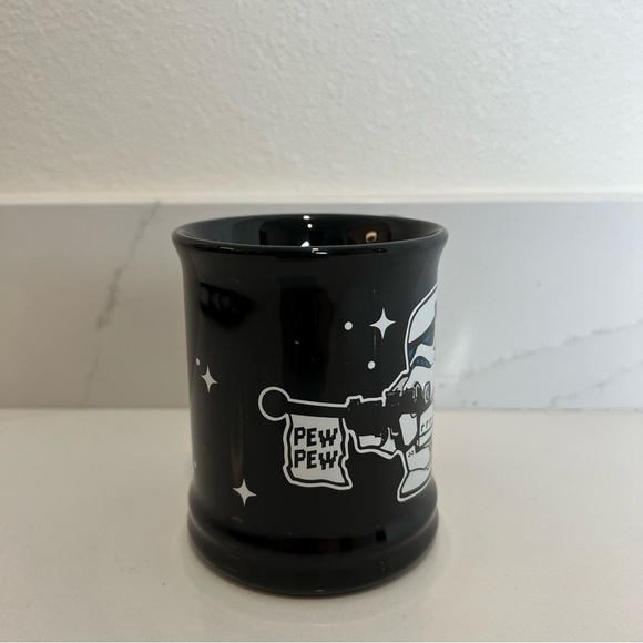 Disney Parks Exclusive Black Ceramic Coffee Mug Star Wars Stormtrooper Pew Pew - Picture 2 of 6